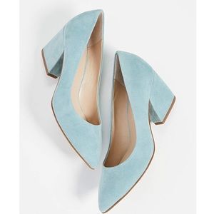 Botkier New York Stella blue suede chunky heel